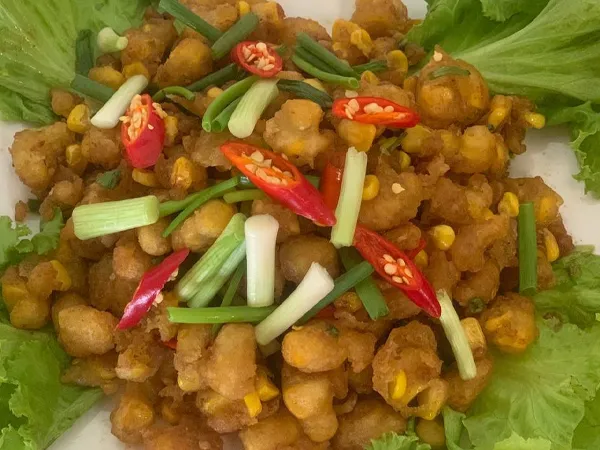 Friend corn with egg